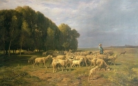 Šarl Emil Žak - Pejzaž sa stadom ovaca