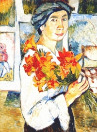 Natalija Gončarova - Autoportret sa narandžastim ljiljanima