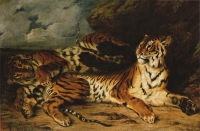 Ežen Delakroa - Mladunče tigra se igra sa svojom majkom