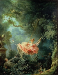 The Swing by Jean-Honoré Fragonard is the greatest painting of the Rococo style